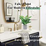 Der Rose 2 Pack Fake Plants Artificial Tropical Faux Plants Indoor for Office Desk Home Sage Green Decor