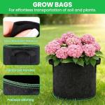 Xvvirnt 5 Gallon Grow Bags, 10 Pack Heavy Duty Aeration Fabric Pots,Thickened Nonwoven Fabric Pots with Handles,Reusable Plant Bags for Vegetable, Fruits, Flowers, Plants