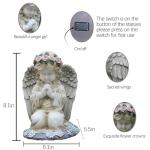 Sharita Praying Angels Figurine,Solar Garden Angel Statues, Waterproof Kneeling Angel Sculpture, Outdoor Decor Ornament for Patio Lawn Yard Balcony, Garden Gift