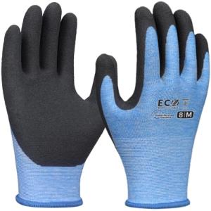 KDK Gardening Gloves for Women and Men, ECO Recycled Polyester Work Gloves with Latex Coating, Breathable Grip Comfortable，One Size M (Ocean Blue)