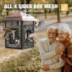 Veehoo Metal Bird Feeder for Outdoors Hanging, Fly Through Wild Birdfeeder Outside, Finch Cardinal Chickadee Feeders for Peanut Sunflower Seed, Antique Bronze