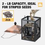 Veehoo Metal Bird Feeder for Outdoors Hanging, Fly Through Wild Birdfeeder Outside, Finch Cardinal Chickadee Feeders for Peanut Sunflower Seed, Antique Bronze