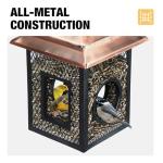 Veehoo Metal Bird Feeder for Outdoors Hanging, Fly Through Wild Birdfeeder Outside, Finch Cardinal Chickadee Feeders for Peanut Sunflower Seed, Antique Bronze