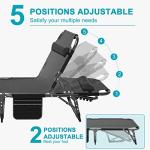ABORON Chaise Lounge Chair,5 Positions Padded Outdoor Tanning Chair,Heavy Duty Portable Lounge Chair for Outdoor Sunbathing Patio Pool Lawn Deck Poolside,Support up to 440 Lbs