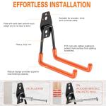 HUPBIPY Heavy Duty Garage Hooks 10 Pack, 5.1 inch Medium U Shaped Hanger, Wall Mounted Storage System, Power and Garden Tool Organizer, for Hanging Ladders, Hose, Bulk Items and More