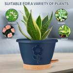 gegemaoyi Plastic Plant Pots 10 Inch Set of 4, Self Watering Pots with Drainage Holes, Saucer & Reservoir, Flower Pots for Indoor/Outdoor Plants, Decorative Nursery Planting Pots (Multicolor)