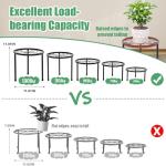 Linpla 5-Pack Decent Metal Plant Stands, Heavy Duty Flower Pot Stands for Multiple Plant, Anti-Rust Iron Plant Pot Shelf, Decoration Racks for Home Indoor and Outdoor (5 Pack Black)