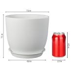 Plant Pots 8 Inch Set of 4, Flower Pots with Multi Mesh Drainage Holes, Planters for Indoor Outdoor Garden Plants and Flowers