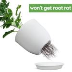 Plant Pots 8 Inch Set of 4, Flower Pots with Multi Mesh Drainage Holes, Planters for Indoor Outdoor Garden Plants and Flowers