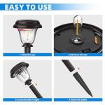 DERAYSION Solar Lights Outdoor 6 Pack, Stainless Steel Glass Solar Pathway Lights, Auto On/Off Long-Lasting Waterproof Landscape Lighting for Garden, Landscape, Path, Yard, Warkway (Warm White)