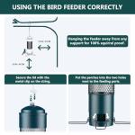 LCSEVEN Bird Feeders for Outdoors Squirrel Proof with Weight-Activated Perches, Hanging Bird Feeder for Outside, Metal Feeder for Wild Cardinal, Finch, Blue Jay, Chickadee, 3LB Seed Capacity, Green