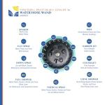 36 Inch Water Hose Wand Featuring 9 Spray Patterns and 180° Pivot Head 600004 with Comfort Grip and Lever Control by New England Garden Tools for Cleaning, Watering Plants & Yards, Washing Cars & Pets