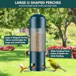 LCSEVEN Bird Feeders for Outdoors Squirrel Proof with Weight-Activated Perches, Hanging Bird Feeder for Outside, Metal Feeder for Wild Cardinal, Finch, Blue Jay, Chickadee, 3LB Seed Capacity, Green