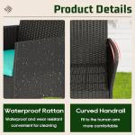 FDW | 4-Piece Patio Furniture Set | Blue | Outdoor Wicker Furniture with Coffee Table | Modern Rattan Chairs Conversation Set | Outdoor Seating | Weather-Resistant | for Porch, Garden, Lawn