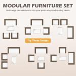 FDW | 4-Piece Patio Furniture Set | Blue | Outdoor Wicker Furniture with Coffee Table | Modern Rattan Chairs Conversation Set | Outdoor Seating | Weather-Resistant | for Porch, Garden, Lawn