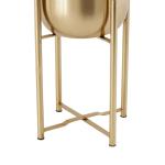 CosmoLiving by Cosmopolitan Metal Indoor Outdoor Planter Dome Large Planter Pot with Removable Stand, Set of 2 Planters 19", 22"H, Gold