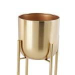CosmoLiving by Cosmopolitan Metal Indoor Outdoor Planter Dome Large Planter Pot with Removable Stand, Set of 2 Planters 19", 22"H, Gold