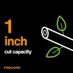 Fiskars Bypass Pruning Shears, 1-Inch Cut Capacity Softgrip Pruner, Forged Steel Replaceable Blade Stays Sharp Through Heavy Use with Rust Resistant, Low-Friction Coating