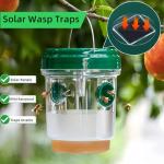 3 Pack Wasp Traps Outdoor Hanging, Solar Bee Trap for Outside with LED Light, Hornet Deterrent, Yellow Jacket Catcher, Reusable for Garden, Orchard, Indoor