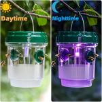 3 Pack Wasp Traps Outdoor Hanging, Solar Bee Trap for Outside with LED Light, Hornet Deterrent, Yellow Jacket Catcher, Reusable for Garden, Orchard, Indoor