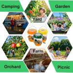 3 Pack Wasp Traps Outdoor Hanging, Solar Bee Trap for Outside with LED Light, Hornet Deterrent, Yellow Jacket Catcher, Reusable for Garden, Orchard, Indoor