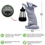 Fox Statue for Garden Decor, Garden Statue with Solar Power Light for Outdoor Patio Porch Lawn Yard Backyard Oudside Indoor Shelf Decoration,Praying Fox Sculptures Decorations to Wow Your Guests