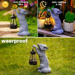 Fox Statue for Garden Decor, Garden Statue with Solar Power Light for Outdoor Patio Porch Lawn Yard Backyard Oudside Indoor Shelf Decoration,Praying Fox Sculptures Decorations to Wow Your Guests
