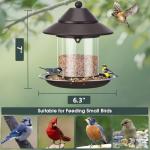 Bird Feeders for Outdoors, Hanging Metal Roof Bird Feeder with 2LB Clear Tube Seed Capacity for Viewing Cardinal Finch, Wild Birdfeeders for Outside Garden Yard Decoration
