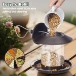 Bird Feeders for Outdoors, Hanging Metal Roof Bird Feeder with 2LB Clear Tube Seed Capacity for Viewing Cardinal Finch, Wild Birdfeeders for Outside Garden Yard Decoration