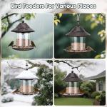 Bird Feeders for Outdoors, Hanging Metal Roof Bird Feeder with 2LB Clear Tube Seed Capacity for Viewing Cardinal Finch, Wild Birdfeeders for Outside Garden Yard Decoration