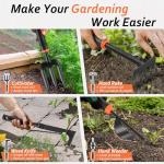 HaSteeL Garden Tools Set, 11 Pcs Gardening Supplies Hand Tool Kit for Women Men Gardeners, Include Tote Bag, Reportting Mat, Transplant Trowel, Rake, Pruner for Outdoors