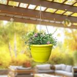 RooTrimmer Plant Pot Set of 5, 10" Outside Diameter Flower Pots, 8.5" Inner Diameter Plant Planters with Drainage Hole, Durable Garden Pots Perfect for Indoor & Outdoor Plant Planting, Decor, Yellow