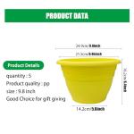 RooTrimmer Plant Pot Set of 5, 10" Outside Diameter Flower Pots, 8.5" Inner Diameter Plant Planters with Drainage Hole, Durable Garden Pots Perfect for Indoor & Outdoor Plant Planting, Decor, Yellow