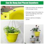 RooTrimmer Plant Pot Set of 5, 10" Outside Diameter Flower Pots, 8.5" Inner Diameter Plant Planters with Drainage Hole, Durable Garden Pots Perfect for Indoor & Outdoor Plant Planting, Decor, Yellow