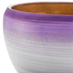 SOUJOY Set of 3 Ceramic Flower Pots, Gardening Plant Pot with Drainage Holes and Saucer, 7/5/4 inch Purple Round Succulent Herbs Cactus Planter for Indoor Outdoor