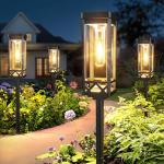 KOOPER Taller Solar Pathway Lights Outdoor, 8 Pack Upgraded Brighter Solar Garden Lights Solar Powered, Up To 15 Hours Outdoor Solar Lights for Yard Landscape Lighting Path Walkway Driveway Sidewalk