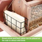 Liawm Wooden Bird Feeder for Outdoors Hanging Mount Large Capacity, Red Cedar Garden Roof Feeder with 2 Suet Cages, Cardinal Bluebird Birdfeeder for Garden Decoration Yard, Weatherproof Durable