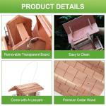 Liawm Wooden Bird Feeder for Outdoors Hanging Mount Large Capacity, Red Cedar Garden Roof Feeder with 2 Suet Cages, Cardinal Bluebird Birdfeeder for Garden Decoration Yard, Weatherproof Durable