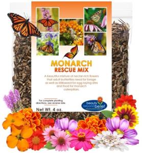 Monarch Butterfly Rescue Wildflower Seeds 4oz. Bulk Open-Pollinated Wildflower Seed Packet, No Fillers, Annual, Perennial Milkweed Seeds for Monarch Butterfly 4 oz