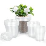 DUNPUTE 45 Pack 7/6/5/4/3 Inch Clear Nursery Pots for Plants, Clear Plastic Plant Pots with Drainage Holes, Transparent Variety Pack Flexible Garden Pot for Outdoor Indoor, Seed Starting Pots