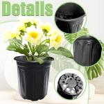Jgalnim 60 Pack 1 Gallon Nursery Plant Pots,Thickened Flexible Plastic Seedling Pot with Holes,Flower Plant Container for Succulents,Cuttings,Transplanting,Home Garden(Black)