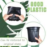 Jgalnim 60 Pack 1 Gallon Nursery Plant Pots,Thickened Flexible Plastic Seedling Pot with Holes,Flower Plant Container for Succulents,Cuttings,Transplanting,Home Garden(Black)