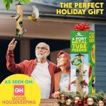 Gray Bunny Metal Bird Feeders for Outdoors Hanging, 6-Port Metal Bird Feeder Tube, Durable, Chew-Proof and Rust-Proof, 16 Inches