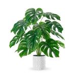 Der Rose Artificial Plants Indoor Large 28'' Fake Monstera Faux Potted Plants Indoor Tall for Home Farmhouse Bedroom Living Room Decor