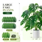 Der Rose Artificial Plants Indoor Large 28'' Fake Monstera Faux Potted Plants Indoor Tall for Home Farmhouse Bedroom Living Room Decor