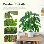 Der Rose Artificial Plants Indoor Large 28'' Fake Monstera Faux Potted Plants Indoor Tall for Home Farmhouse Bedroom Living Room Decor