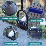 CKLT Edger Lawn Tool 41in Border Edger with Tempered Spring Steel Blade Long Rubber Handle Wide Footplate Rustproof Manganese Steel Half Moon Edger for Garden Maintenance