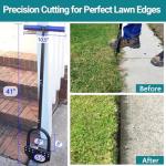 CKLT Edger Lawn Tool 41in Border Edger with Tempered Spring Steel Blade Long Rubber Handle Wide Footplate Rustproof Manganese Steel Half Moon Edger for Garden Maintenance