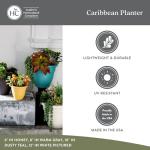 The HC Companies Caribbean Planter Pot - Outdoor & Indoor Plant Pot with Drainage Hole & Plug - Rolled Rim Plastic Pots for Plants & Flowers - Decorative Plant Pot (16" Cottage Stone, Pack of 1)