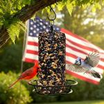 Cylinder Bird Feeder Holder - Feeders for Outdoors Hanging - Holds Bird Seed Cylinders with Hole, Logs, & Birdseed Cakes up to 6" Diameter - Includes O-Ring & Locking S Hook - Cylinder Sold Separately